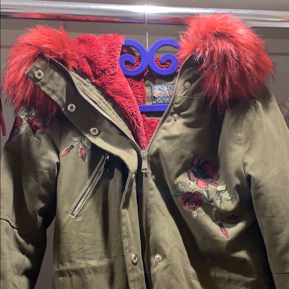 Fur lined military jacket